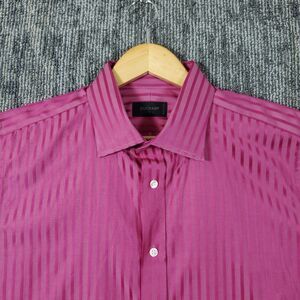 Duchamp Dress Shirt Men's 18/45cm Fuchsia Striped French Cuff Formal Button-Up